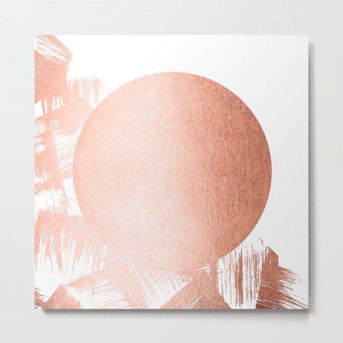 Sun Paint Swipes in Sweet Peach Shimmer Metal Print