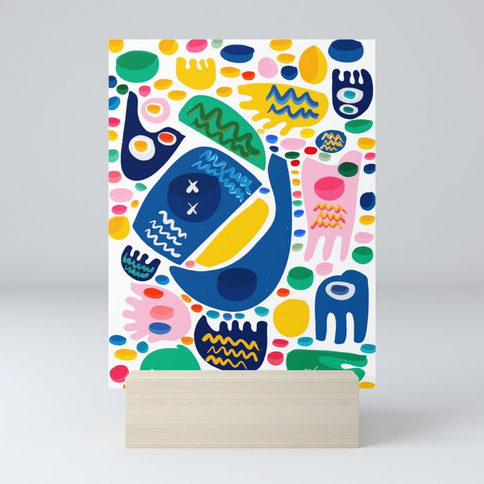 Abstract Shapes of Life Joyful Colorful Summer Decoration Pattern Art Mini Art Print
