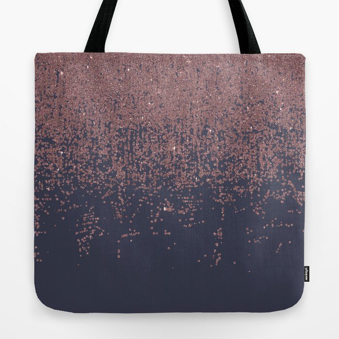 Navy and rose gold bag on sale