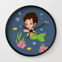 Baby Mermaid Wall Clock