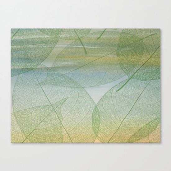 Delicate Painterly Leaves Canvas Print