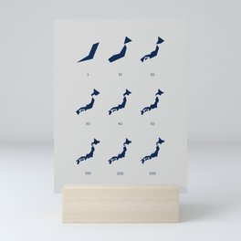 Japan - the coastline paradox - grey on navy blue Mini Art Print