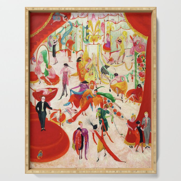 'Spring Sale Soireé at Bendels' Jazz Age New York City Portrait by Florine Stettheimer Serving Tray