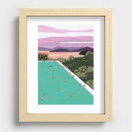 Sunset Pool Recessed Framed Print