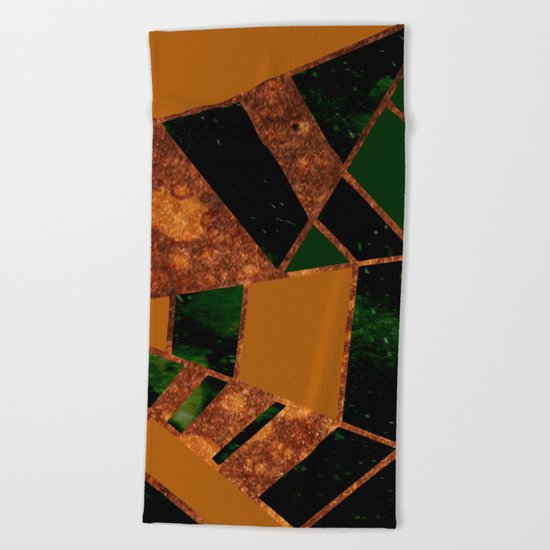 #455 Gold & Pothos Beach Towel