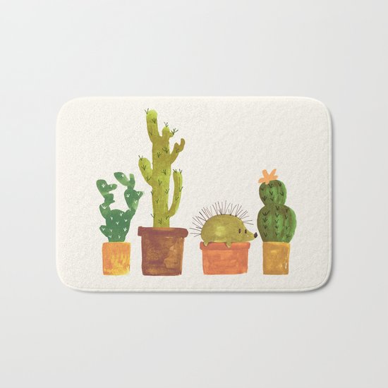 Hedgehog and Cactus (incognito) Bath Mat