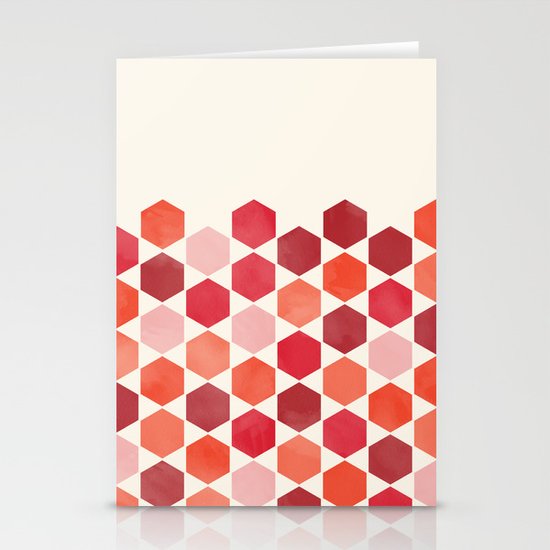 Red Tiles Stationery Cards