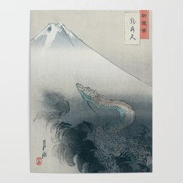 Dragon rising to the heavens by Ogata Gekkō,1897 Poster