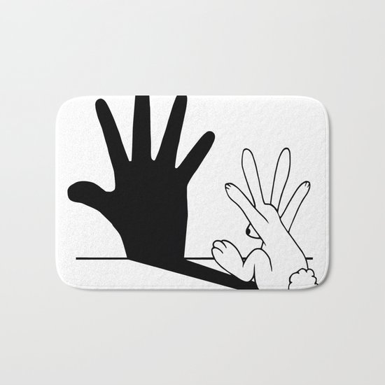 Rabbit Hand Shadow Bath Mat