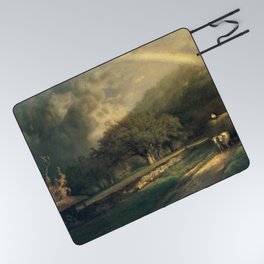 George Inness - The Rainbow in the Berkshire Hills Picnic Blanket