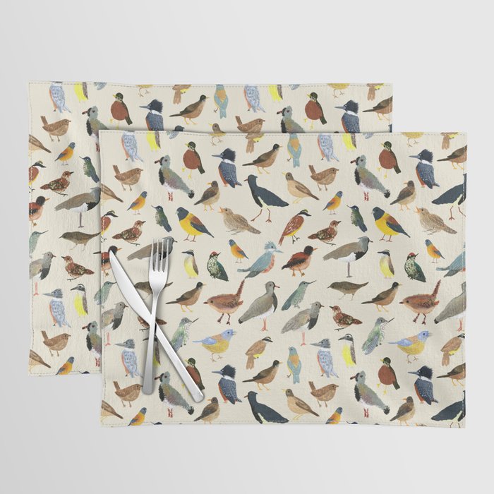 Great collection of birds illustrations  Placemat