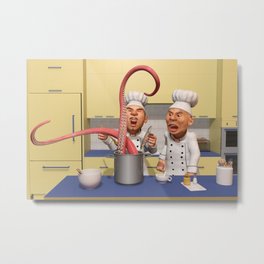 Too Many Cooks - The Food Strikes Back - Funny Chef Artwork Metal Print