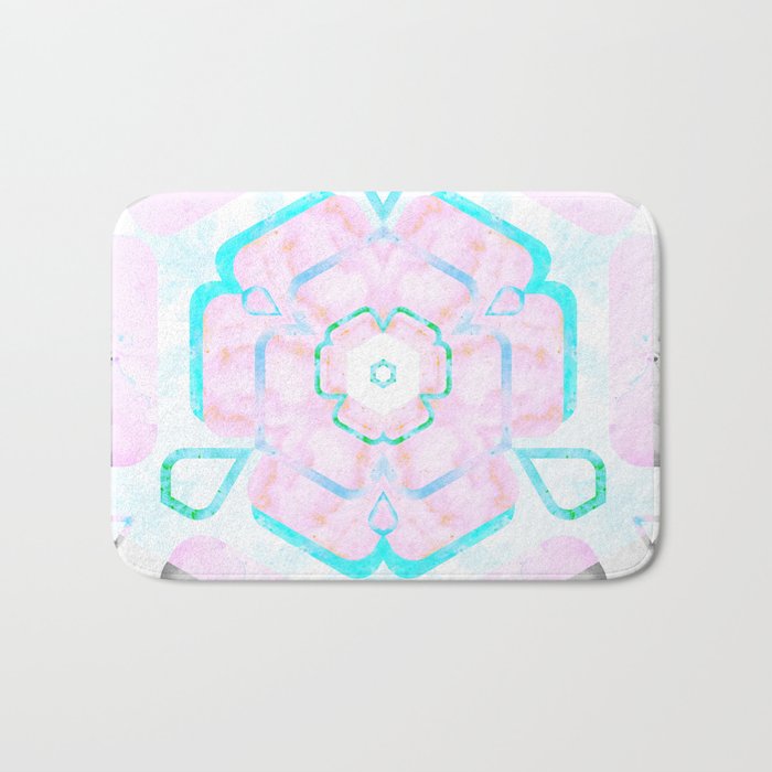 Pale Pink And Teal Viola Hybrid Flower Abstract Art Watercolor