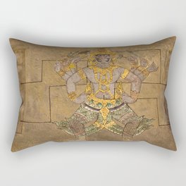 Wat Pho Thai Massage Accupressure Illustration Rectangular Pillow