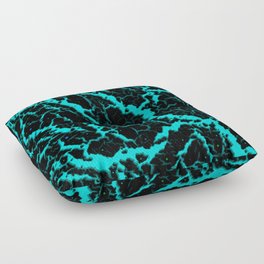 Cracked Space Lava - Cyan Floor Pillow