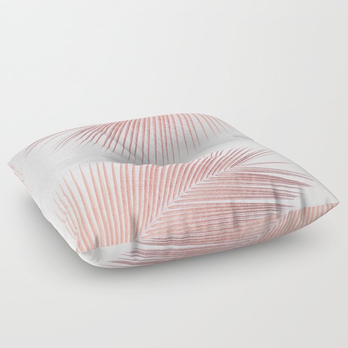 Palm leaf synchronicity - rose gold Floor Pillow