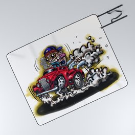 Gooney Hot Rod old school cartoon  Picnic Blanket | Usa, Airbrushart, Dragrace, Drawing, Socal, Ink Pen, Hotrods, Speedway, California, Lowbrow 