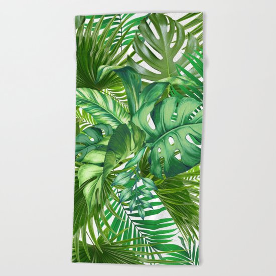 green tropic Beach Towel