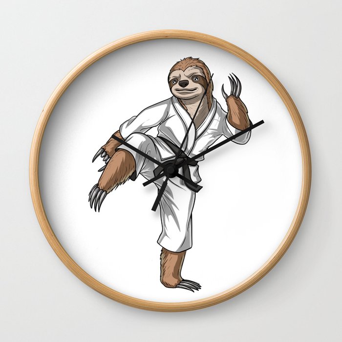 Sloth Karate Fighter Wall Clock