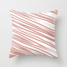 Rose  stripes background Throw Pillow