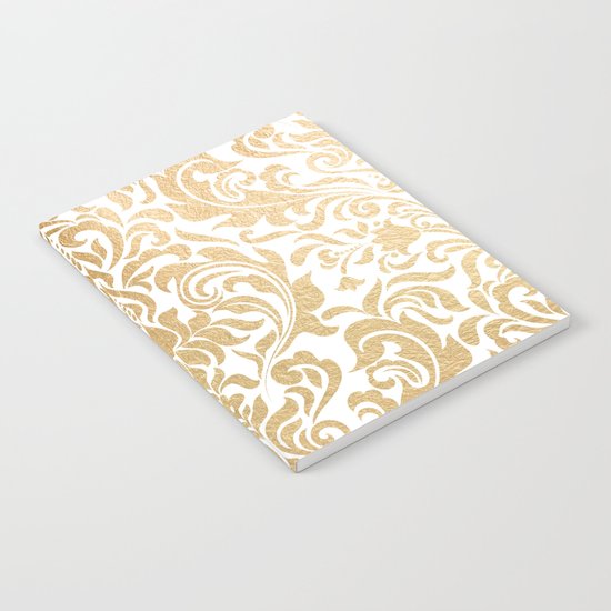 Gold foil swirls damask #12 Notebook