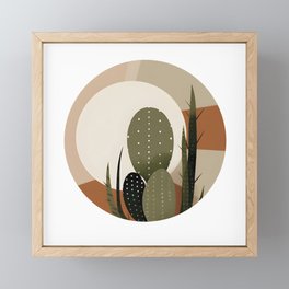 Midcentury Modern Desert Cactus Framed Mini Art Print