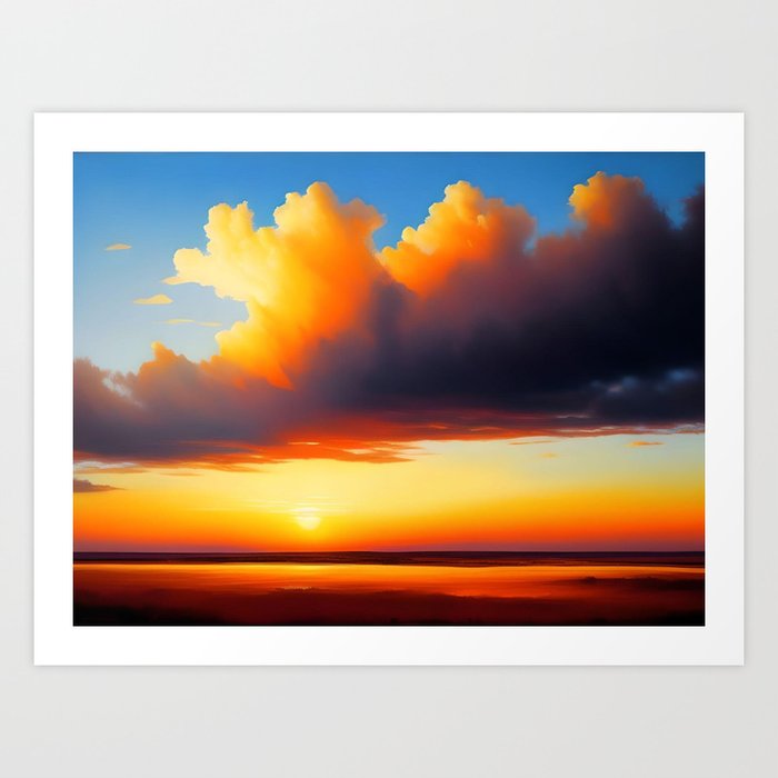 Sunset on the plains of Africa Art Print