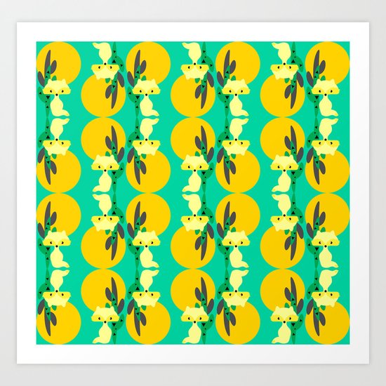 Desert fox pattern Art Print