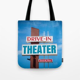 Drive-In Theater and blue sky Tote Bag
