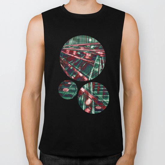 Abstract City Lines Biker Tank