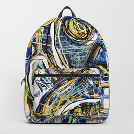Art. Backpack | Painting, Acrylic, Watercolor, Abstract, Blue, Skull Painting, Comic, Skull, Typography, Skull Art 