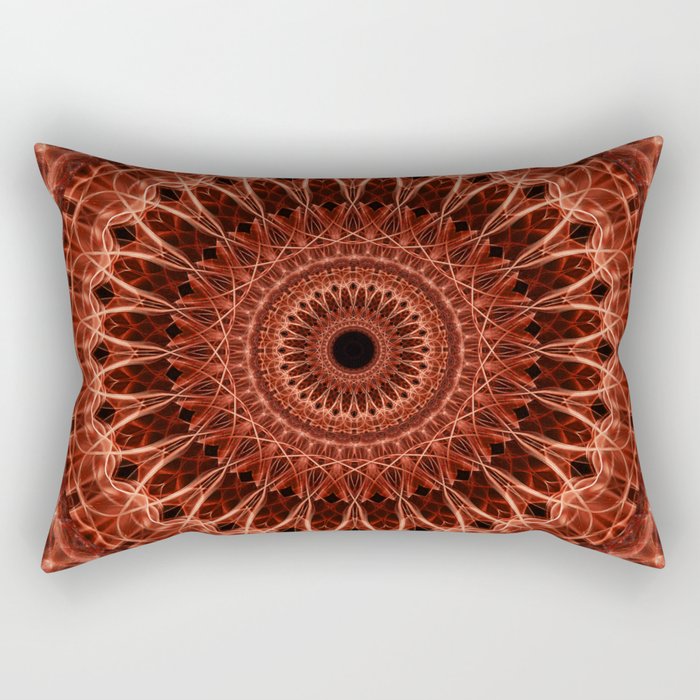 Brown and red tones mandala Rectangular Pillow