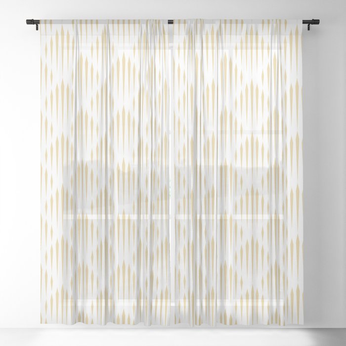 Beige Abstract Pattern Sheer Curtain
