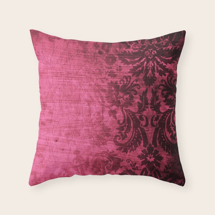 Pink damask Throw Pillow by cafelab Society6