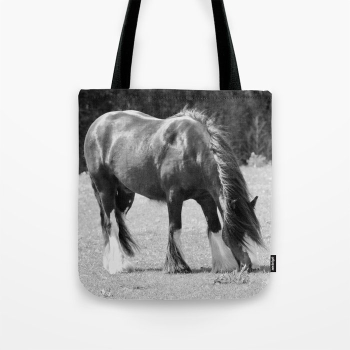 Clydesdale Horse cloaked in Sadness Tote Bag