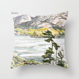 Franklin Carmichael - Lake La Cloche - Canada, Canadian Watercolor Painting - Group of Seven Throw Pillow