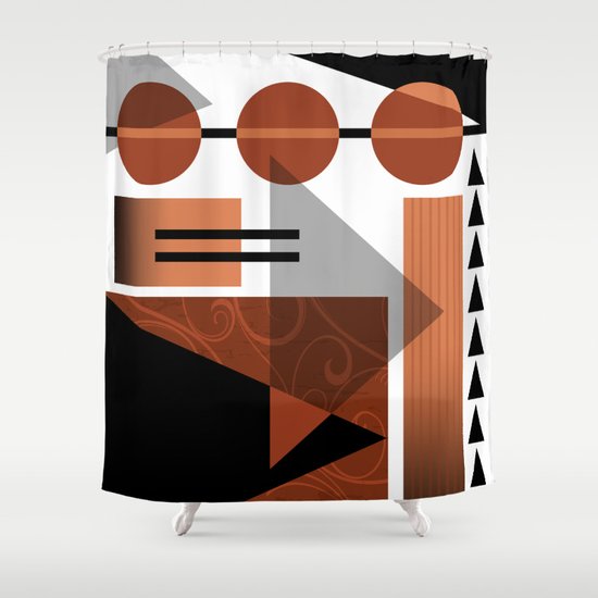 AZTEC DESERT | brown Shower Curtain
