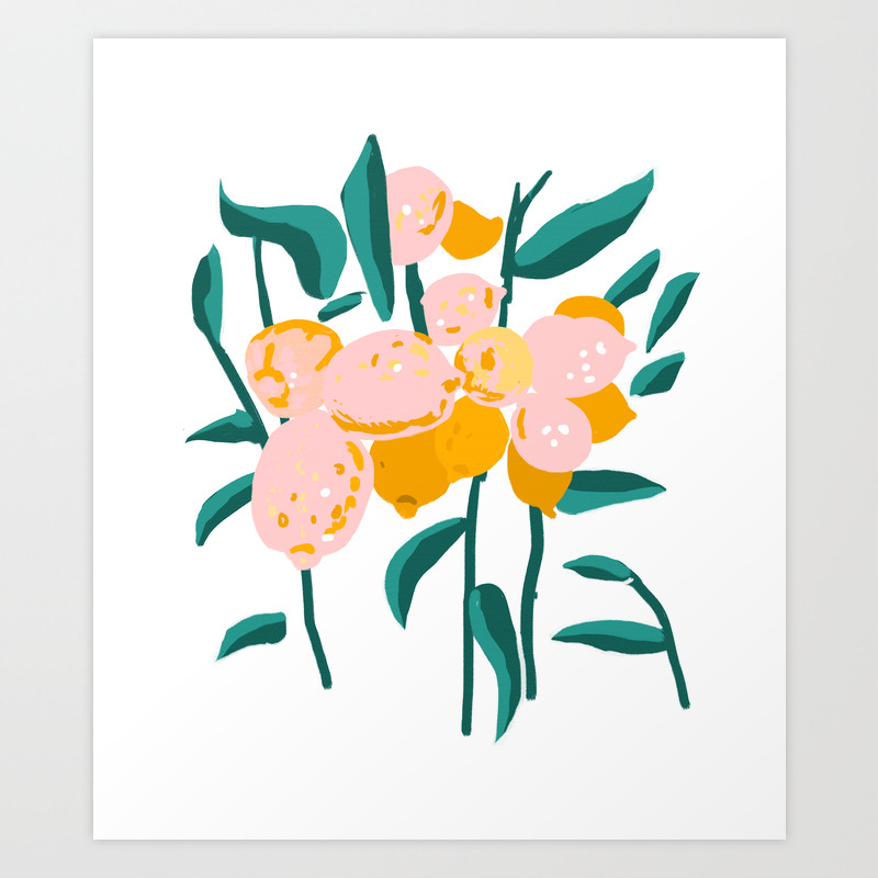 Lemon Love Painting Botanical Art Print By 83oranges Society6