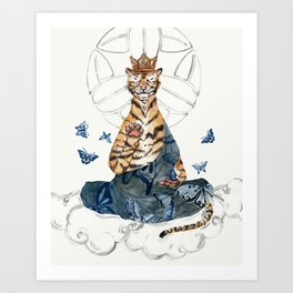 Meditating Tiger Art Print