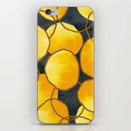 Abstract gray yellow pattern with circles iPhone Skin