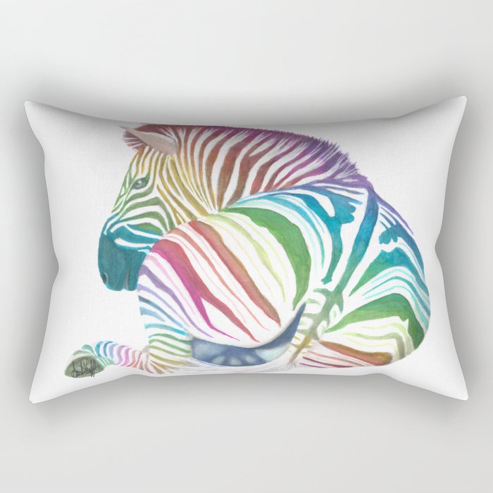 Rainbow Stripes Rectangular Pillow