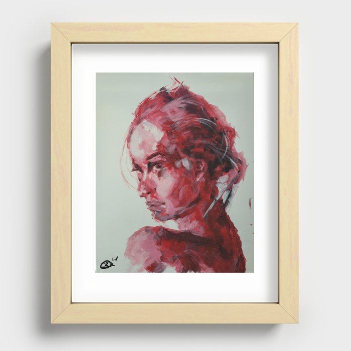 Red Woman- Fearless Recessed Framed Print