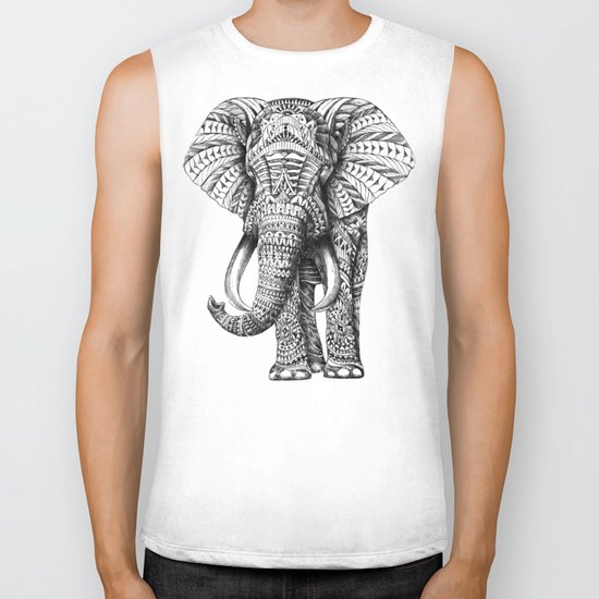 Ornate Elephant Biker Tank
