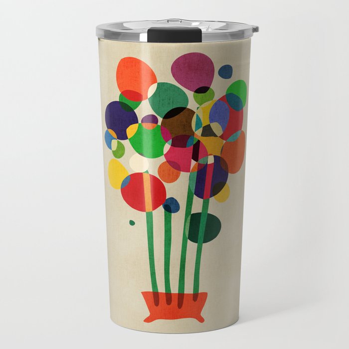 Happy flowers in the vase Travel Mug