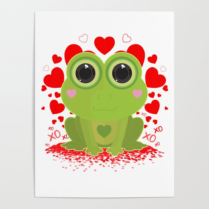 Valentine's Day Frog Poster