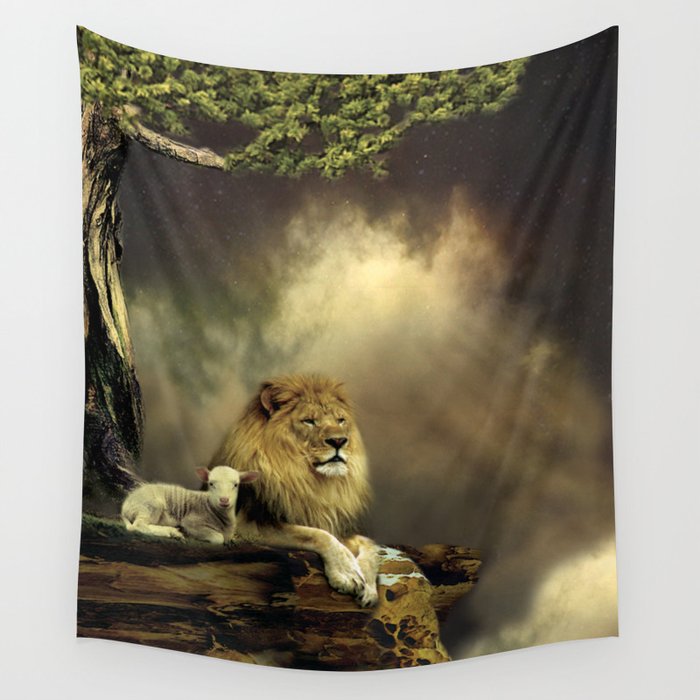 The Lion the Lamb Wall Tapestry by artistdiane Society6