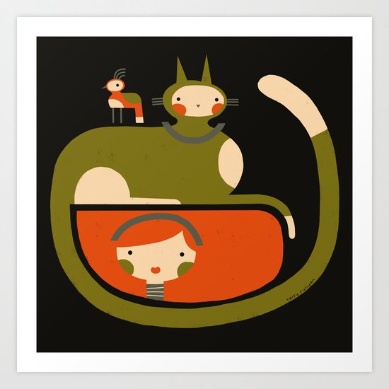 TAIL HUG Art Print