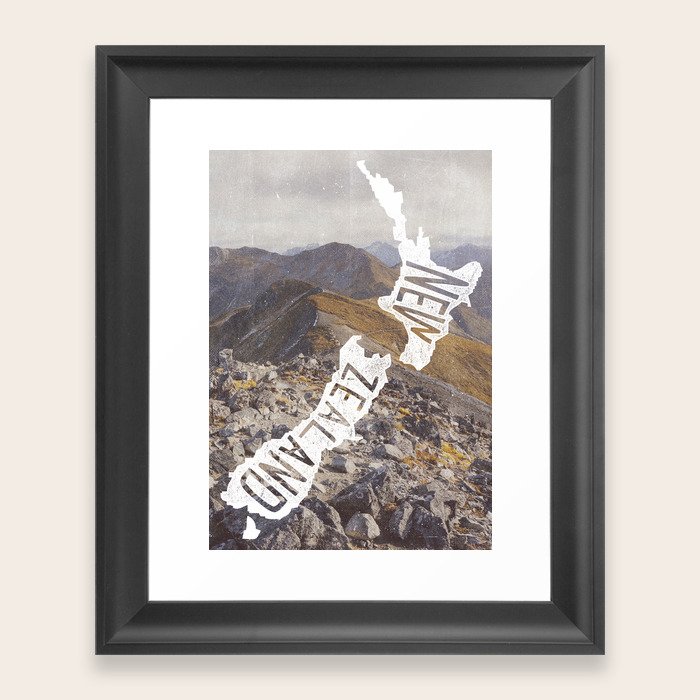 NEW ZEALAND Framed Art Print by cabin supply co Society6