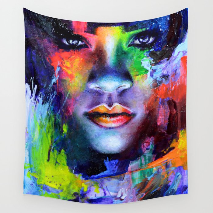 Rihanna Colors Wall Tapestry