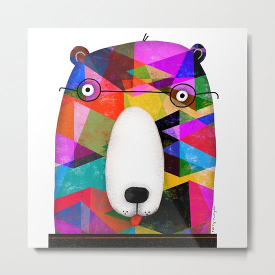 BEAR SPECTACLES Metal Print
